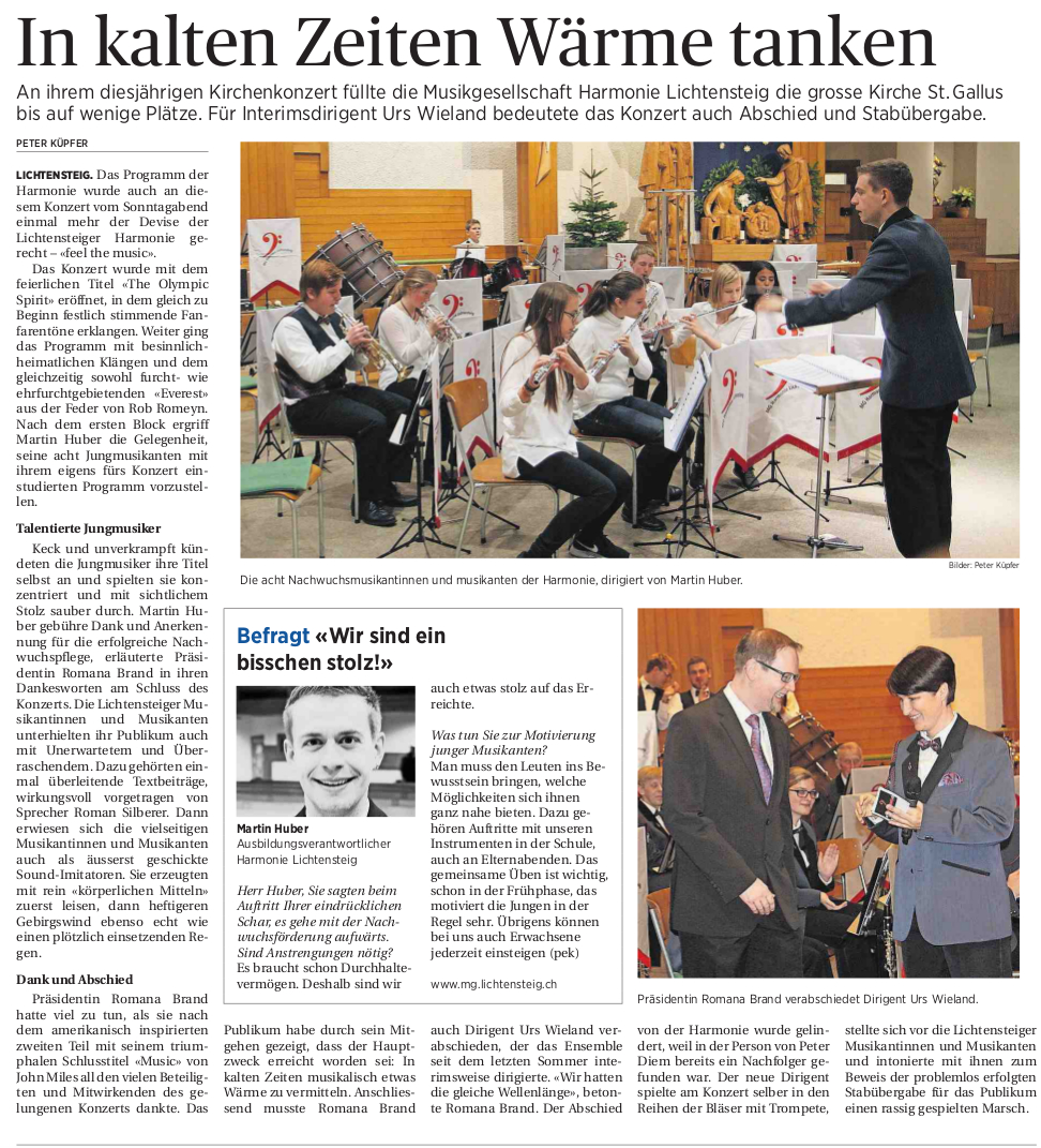 St.Galler Tagblatt erschienen am Mittwoch, 13. Januar 2016